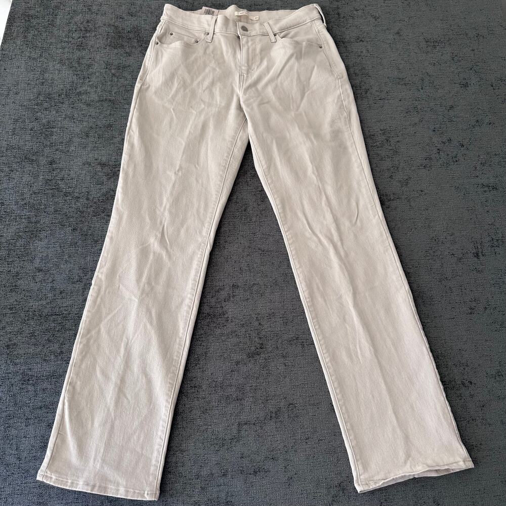 Levi's 505 Straight Mid Rise Pants Women Size 10 Medium W30 L32 Beige Jeans